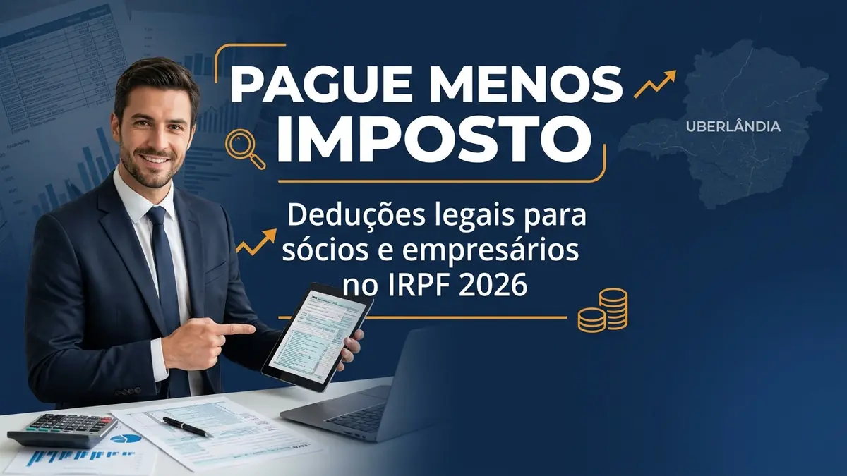 Banner CTA Deduções IRPF 2026 para Sócios Videira Contabilidade